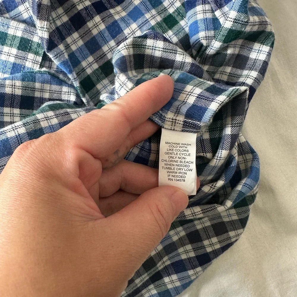 Vineyard Vines Blue and Green Checkered Slim Fit Whale Shirt